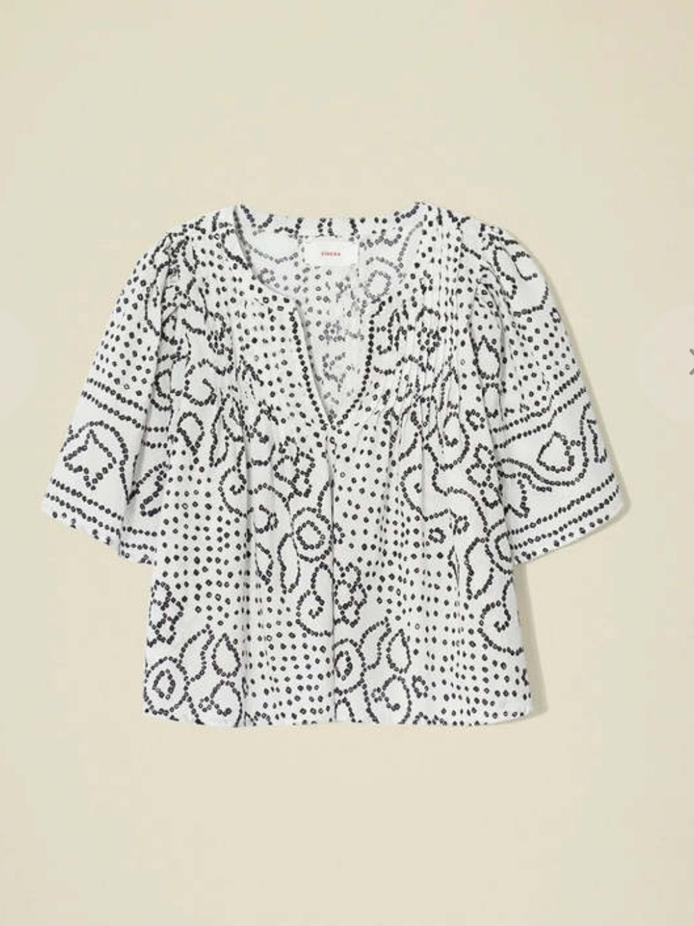 XiRENA Micah White Jewel Button-Up Top with Black Trim